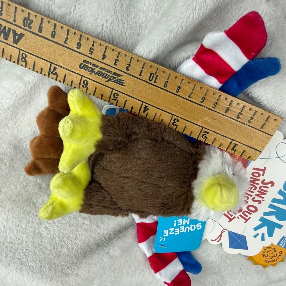 BARK Sun's Out Tongues Out Regal the Eagle Plush Dog Toy Squeaker Crinkle NEW